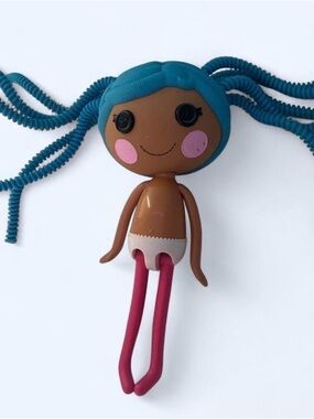 Teal-Haired Play Doll with Pink Legs - Cute Kids Toy
